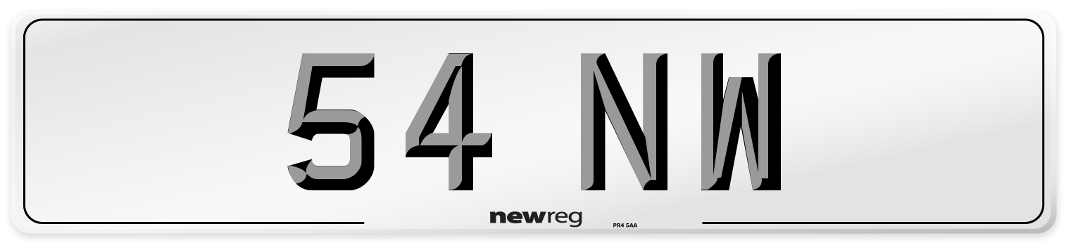 54 NW Number Plate from New Reg